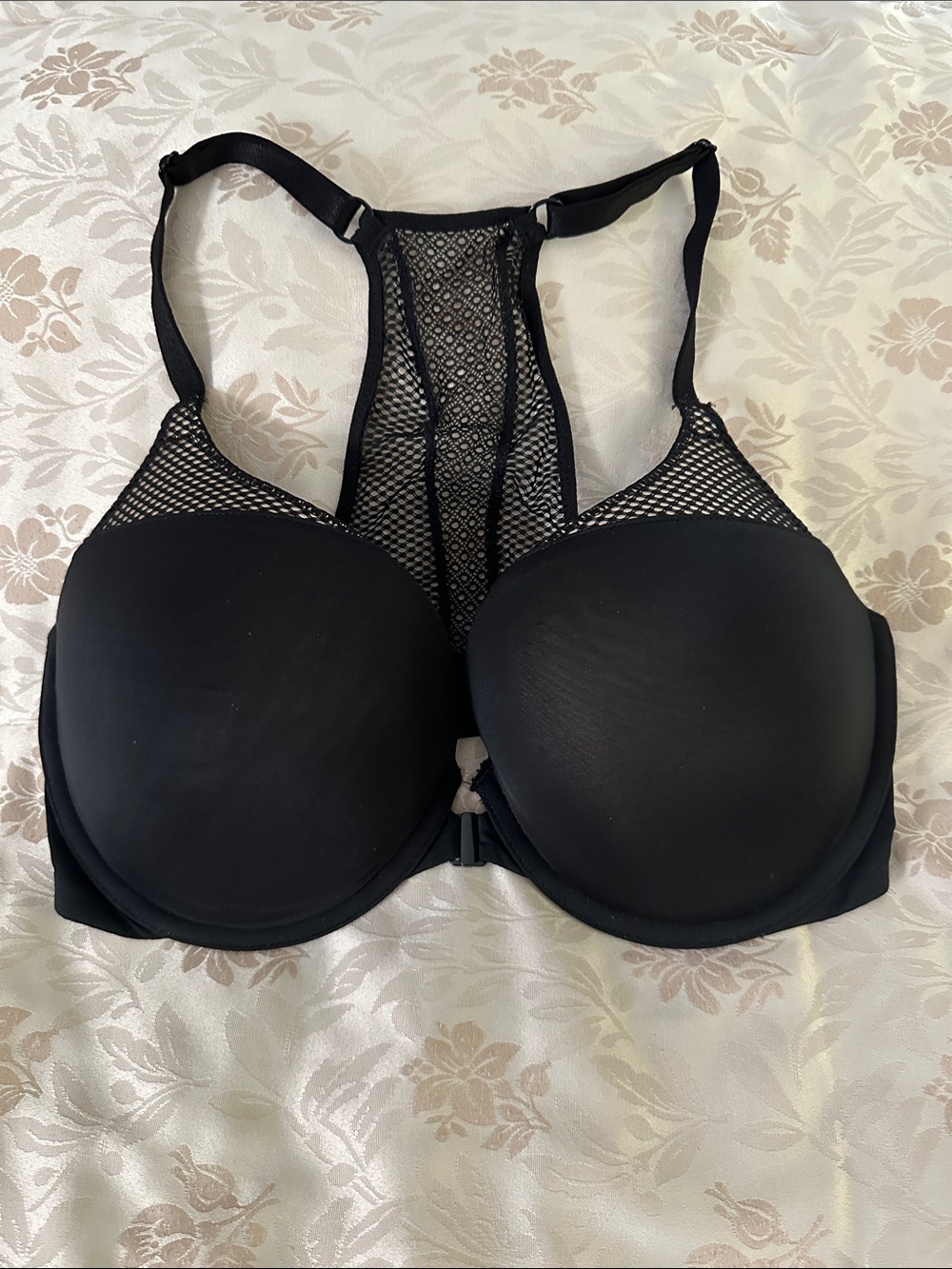 Victoria's Secret Black Mesh Racerback Push-Up Bra